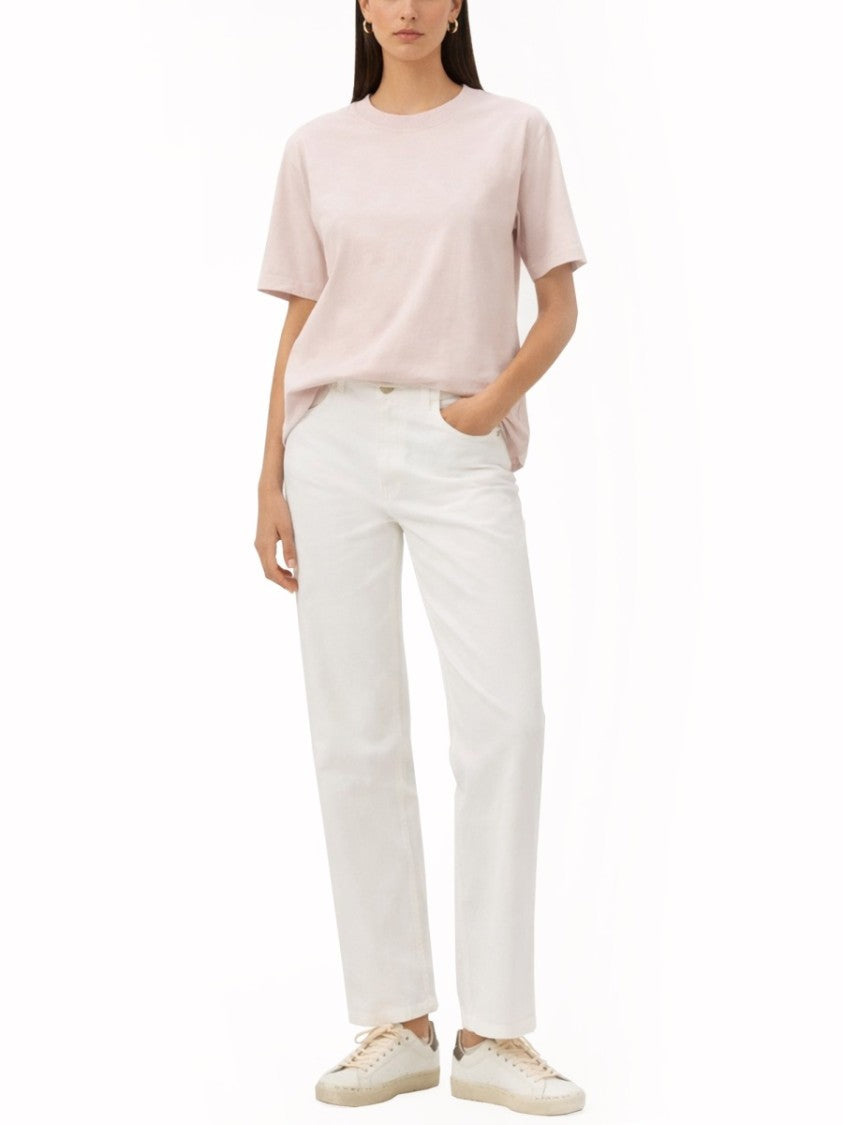 Golden Goose Neutrals Tonal Back Embroidered Cotton T-Shirt