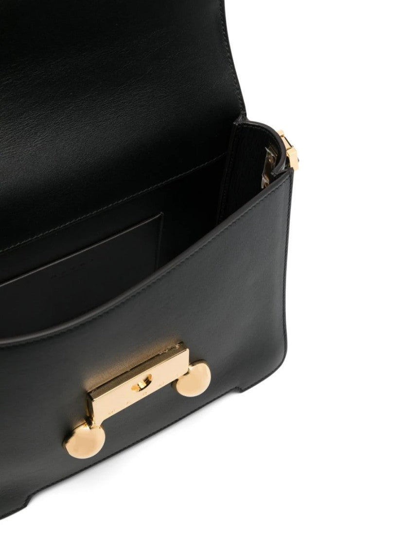 Marni Structured Black Calf Leather Shoulder Bag