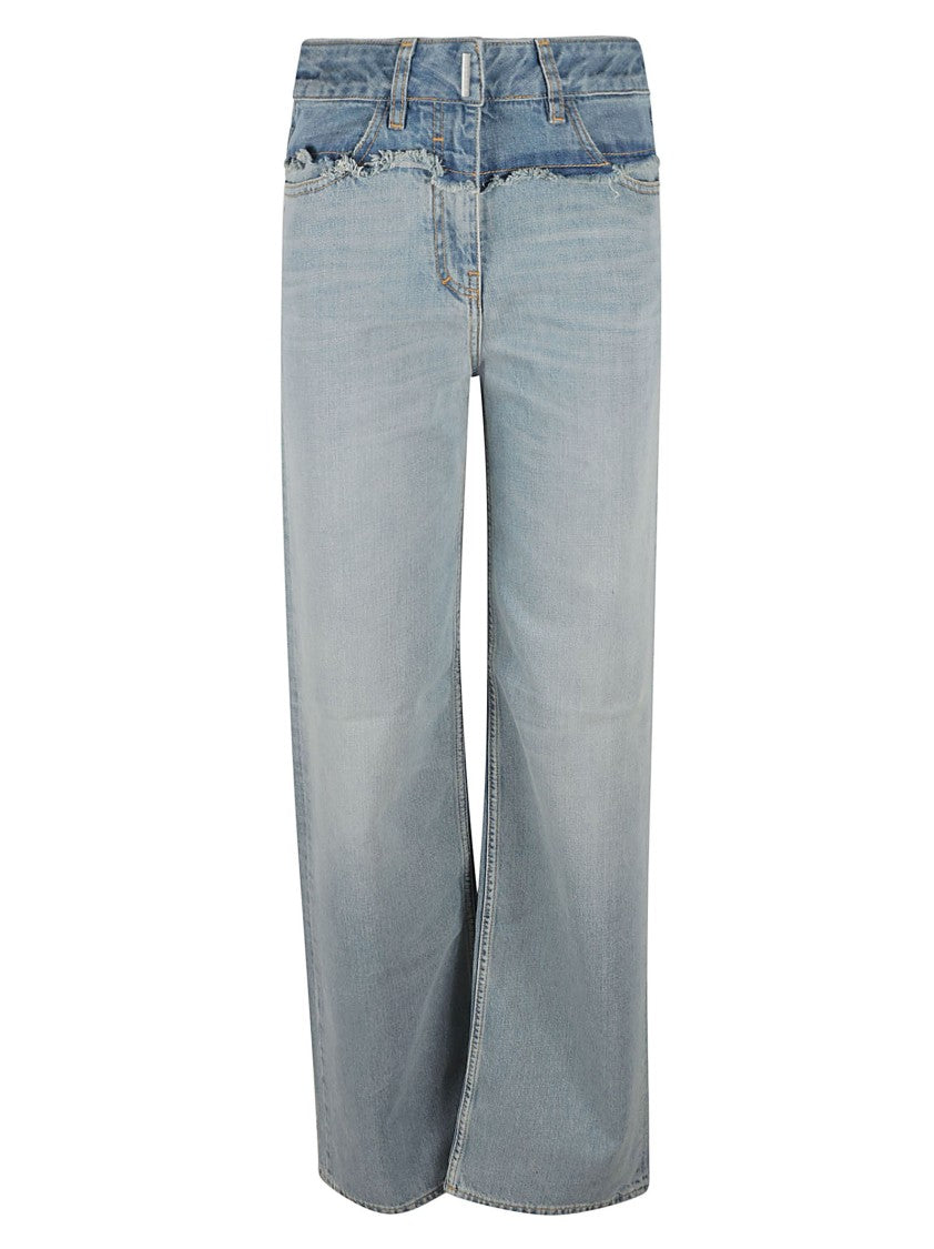 Givenchy Faded Denim Trousers With Frayed Hem