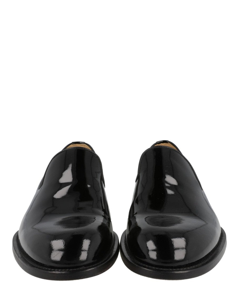 Brioni Glossy Patent Leather Loafers With Block Heel