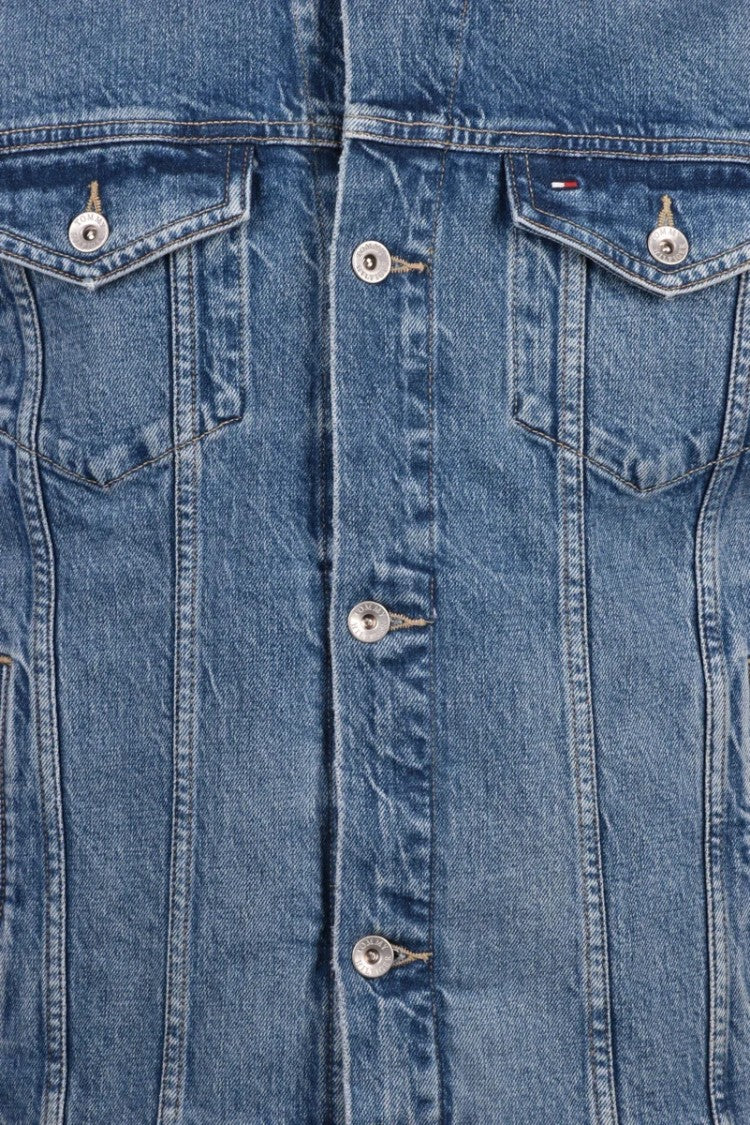 Tommy Hilfiger Light Blue Cotton Elastane Men Denim Jacket