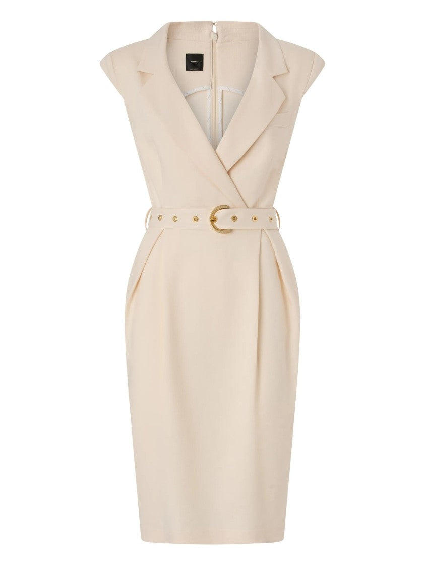 Pinko Sleeveless Midi Dress With Tailored Blazer Bodice