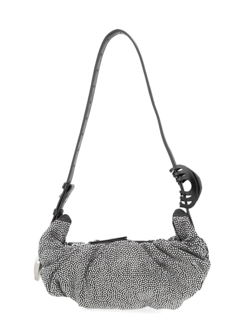 Diesel Black Ruched Dotted Shoulder Bag