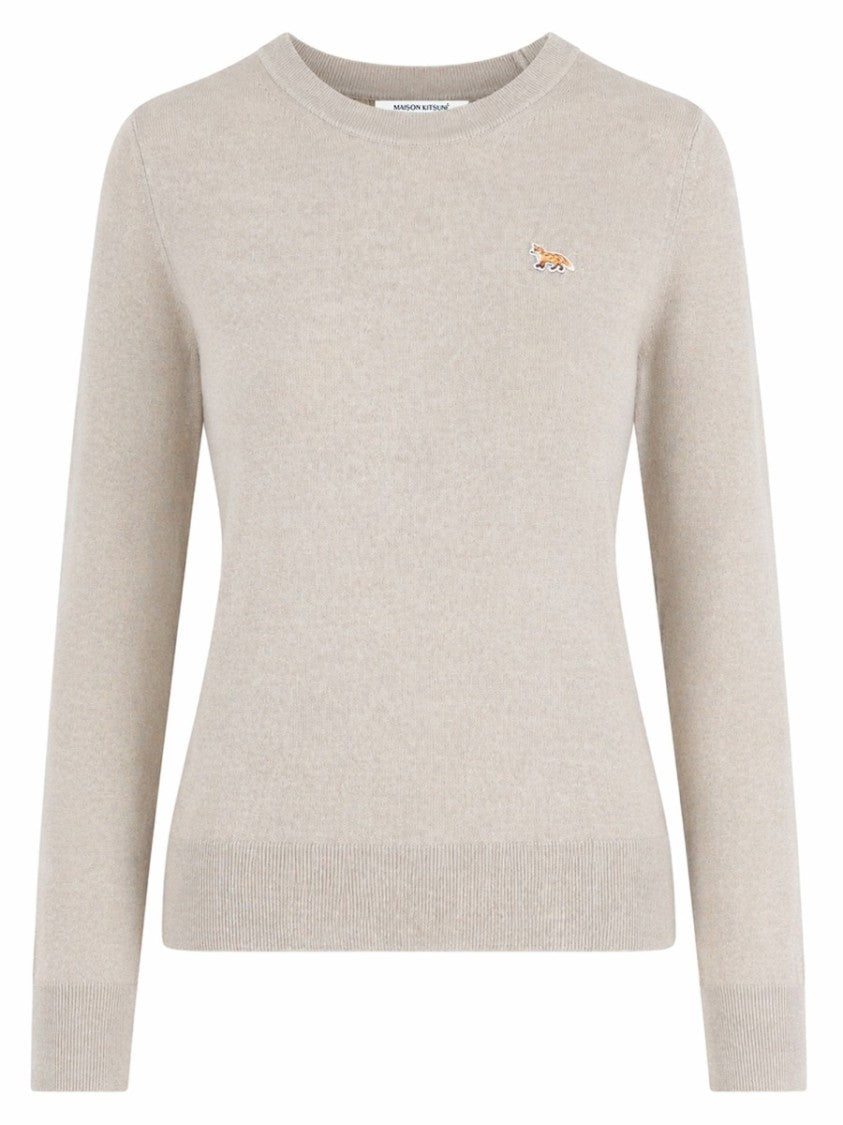 Maison Kitsuné Neutral Baby Fox Crew Neckline Sweater