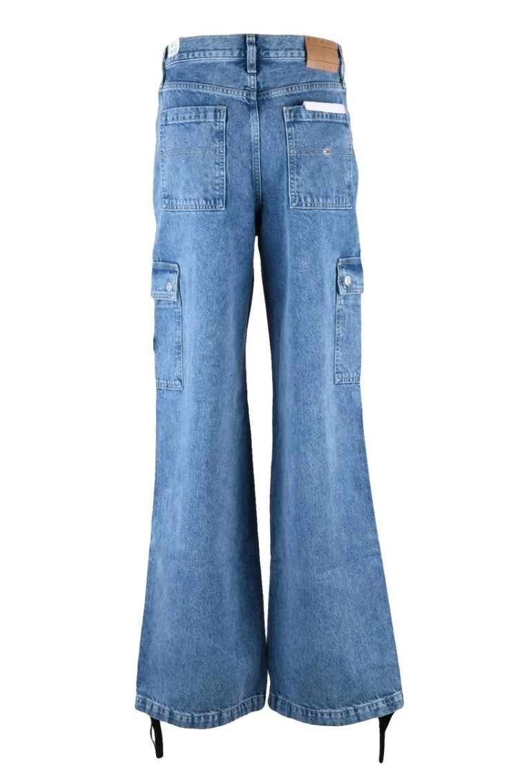 Tommy Jeans Blue Wide-Leg High-Waist Jeans