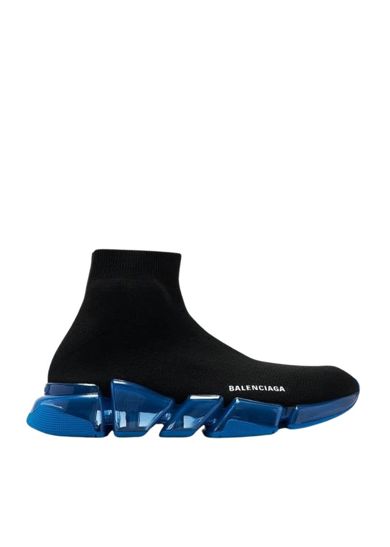 Balenciaga Black Sock-Style Sneakers With Translucent Sole Design