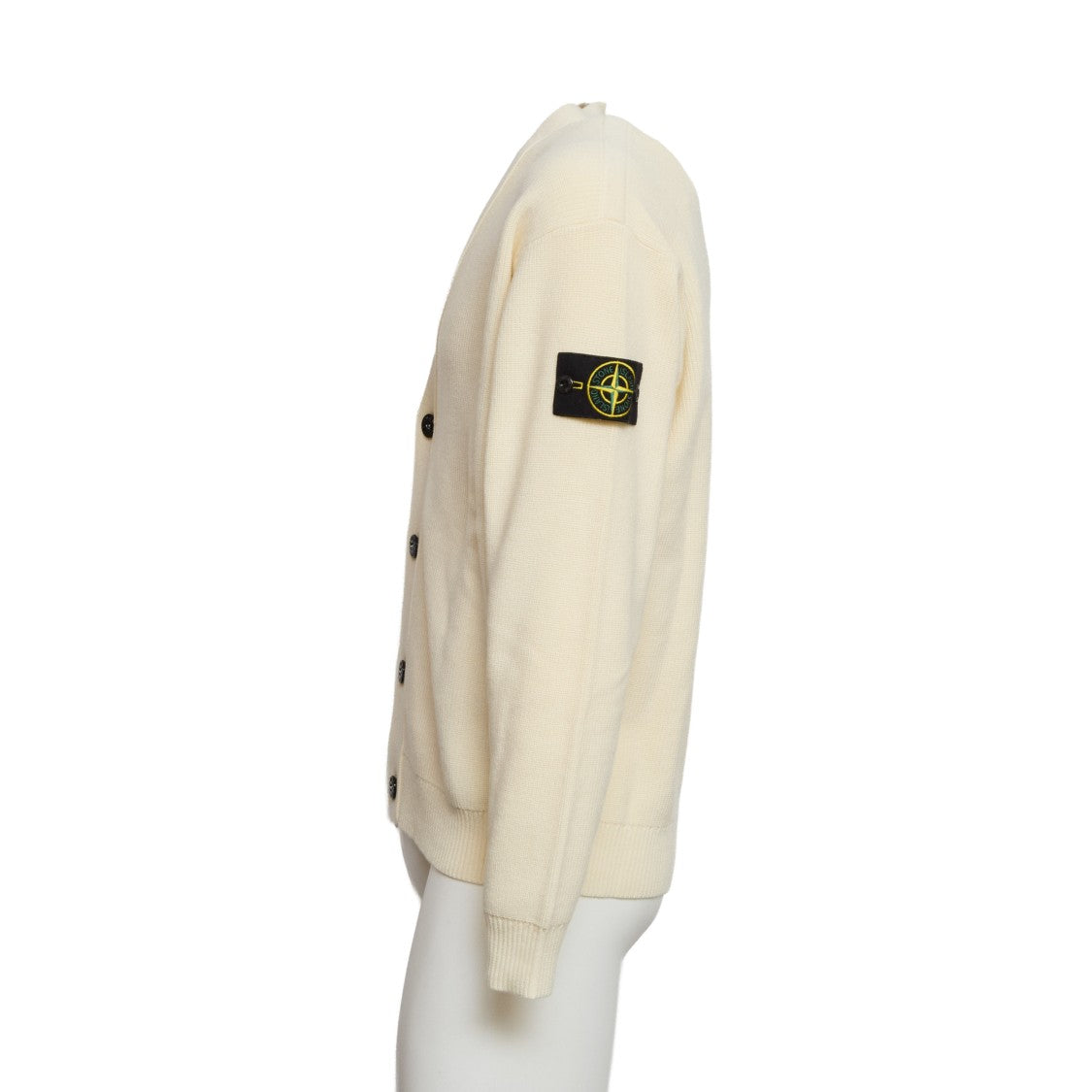 Stone Island Ribbed Cotton Cardigan Button Closure