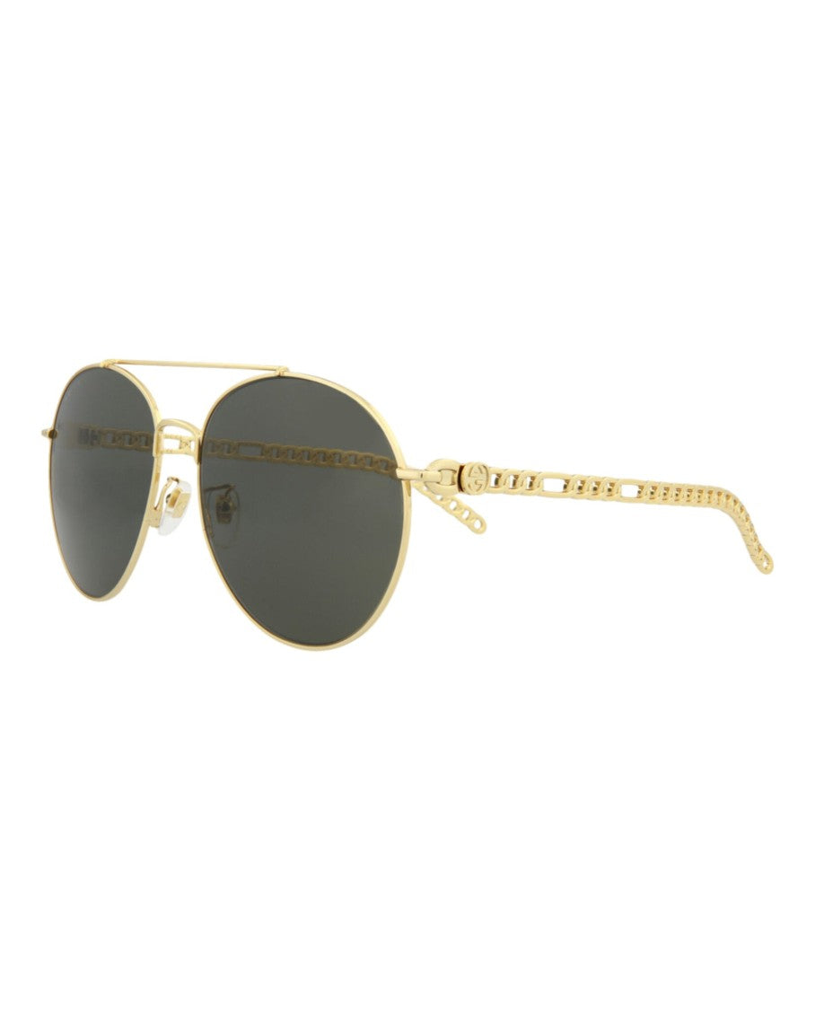 Gucci Round-Metal Frame Sunglasses
