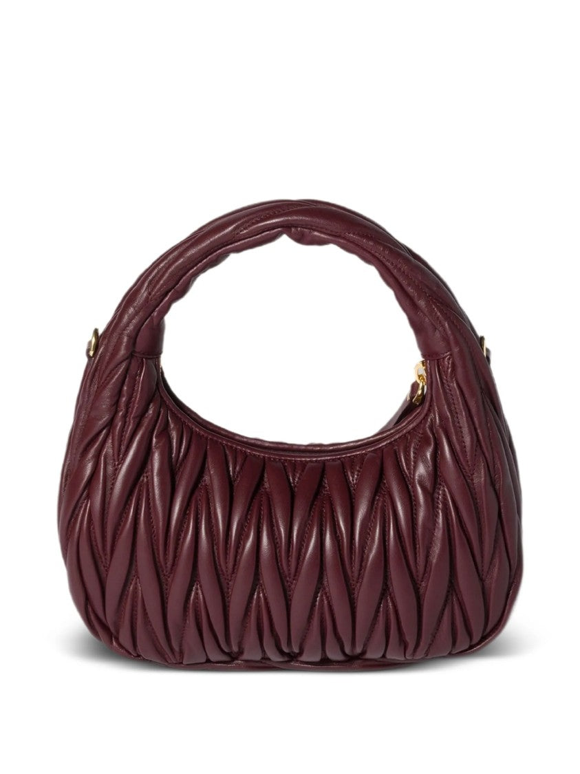 Miu Miu Black Hobo Wander Quilted Lambskin Hobo Bag