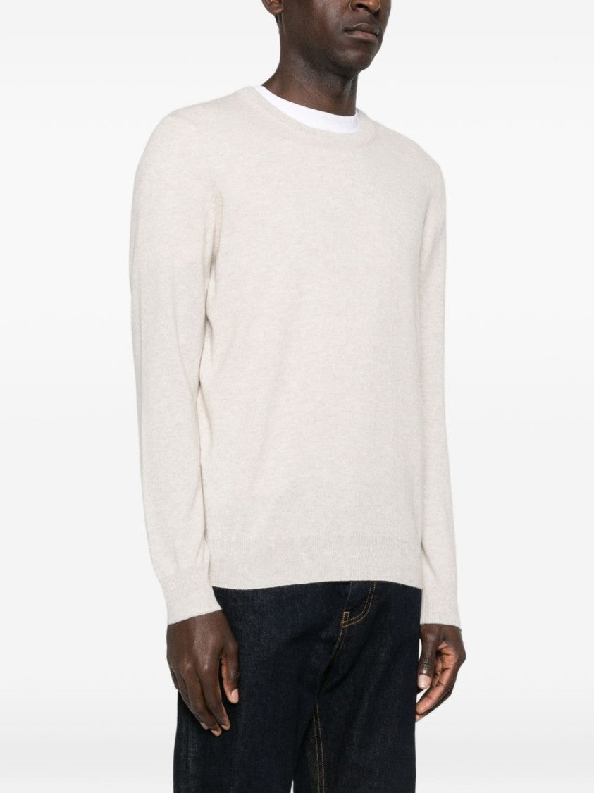 Brunello Cucinelli Beige Ribbed Finish Cashmere Sweater