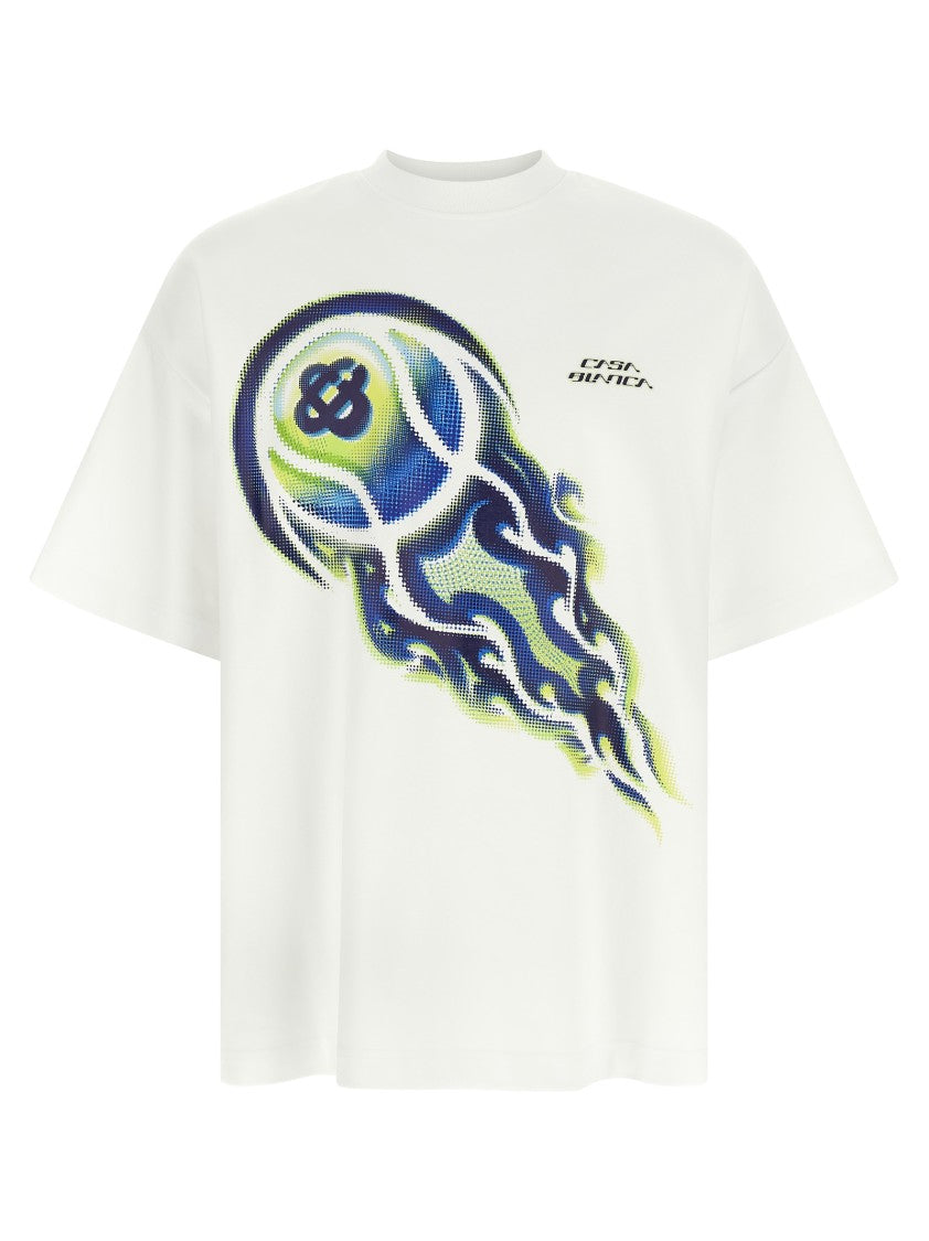 Casablanca 'Flaming Tennis Ball' T-Shirt
