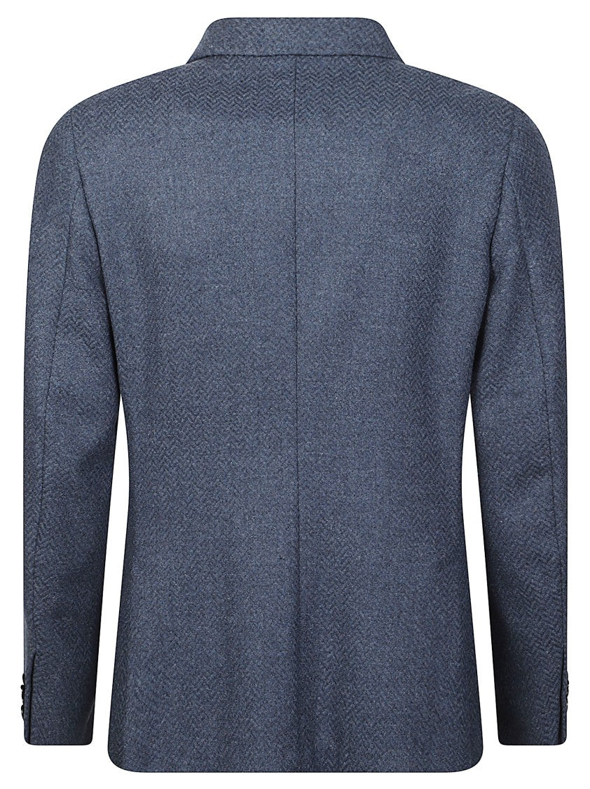 Zegna Lux Tailoring Herringbone Notch Lapel Wool-Blend Blazer