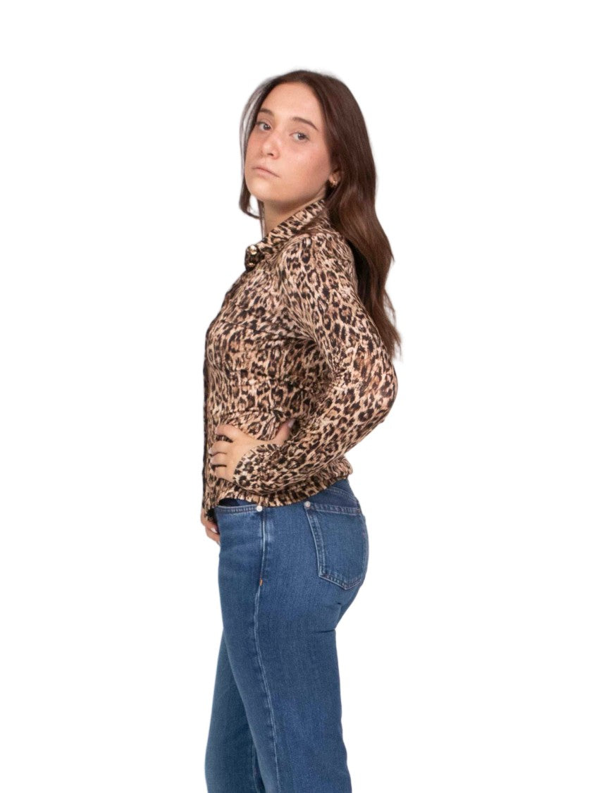 Just Cavalli Leopard Print Long-Sleeve T-Shirt