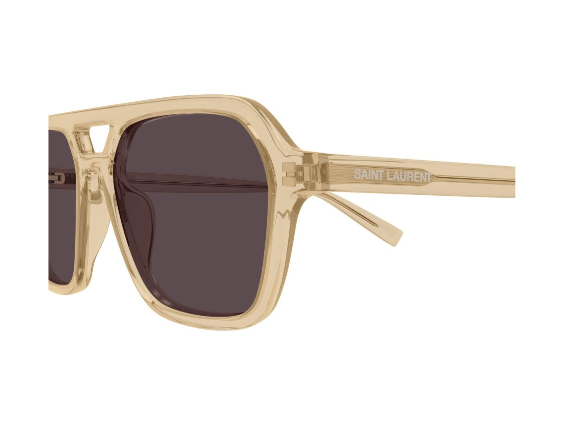 Saint Laurent Beige Sl 905 Cut-Out Translucent Oversized Square Sunglasses