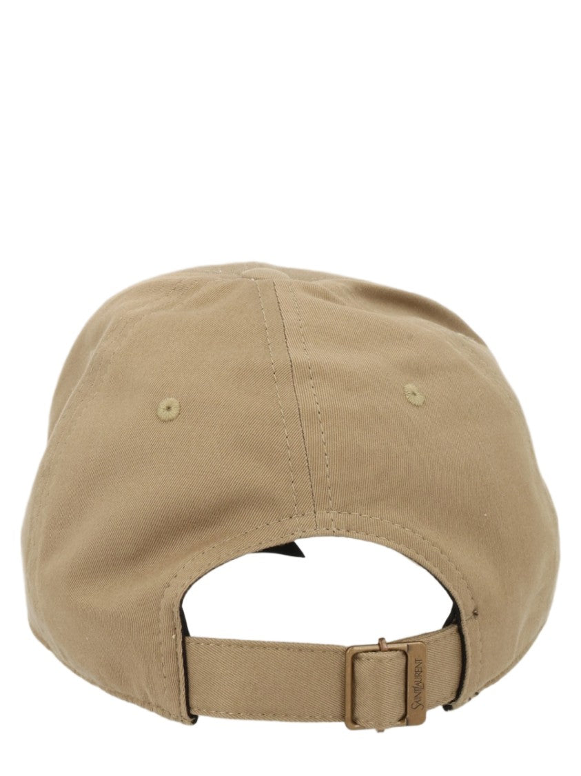 Saint Laurent Brown Cotton Baseball Cap