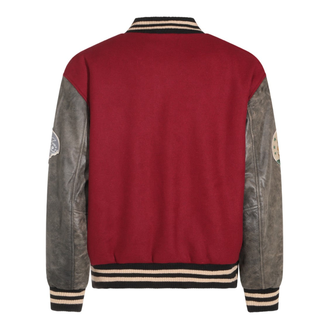 Found Varsity-Style Jacket With Embroidered Details And Contrasting Sleeves