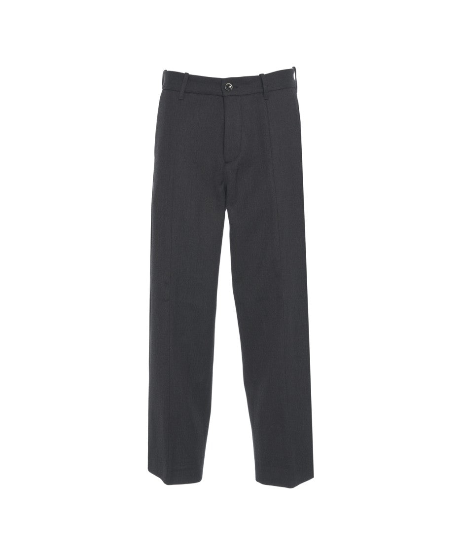 Nine In The Morning Straight-Leg Wool Trousers With Button Closure And Belt Loops