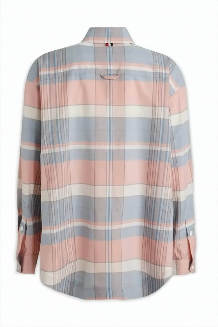 Thom Browne Pastel Plaid Long-Sleeve Shirt