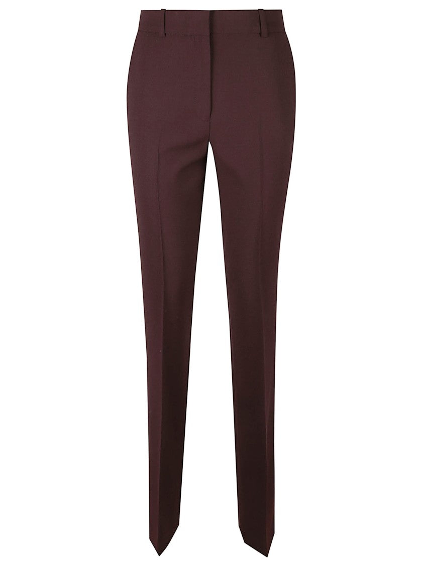 Iro Slim Fit Tailored Pants With Clean Lines In Rich Burgundy