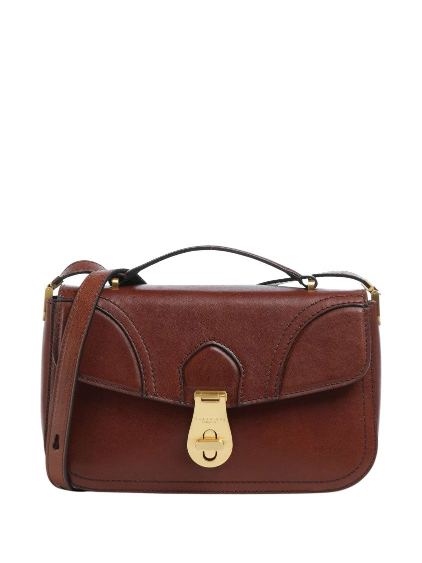 The Bridge Rectangular Shoulder Bag With Gold Turn Lock And Adjustable Strap