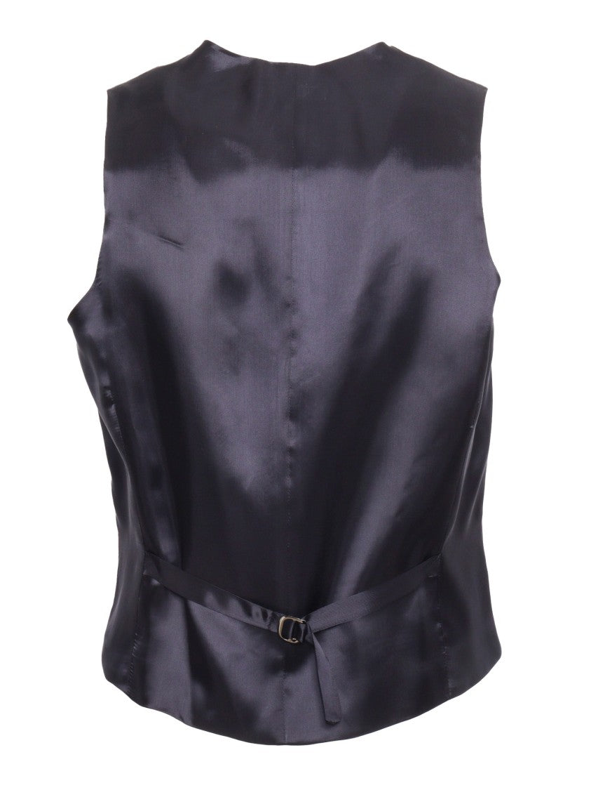 Luigi Bianchi Tailored Blue Gilet With Satin Back