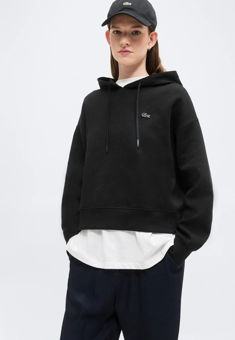 Lacoste Cropped Embroidered Logo Hoodie