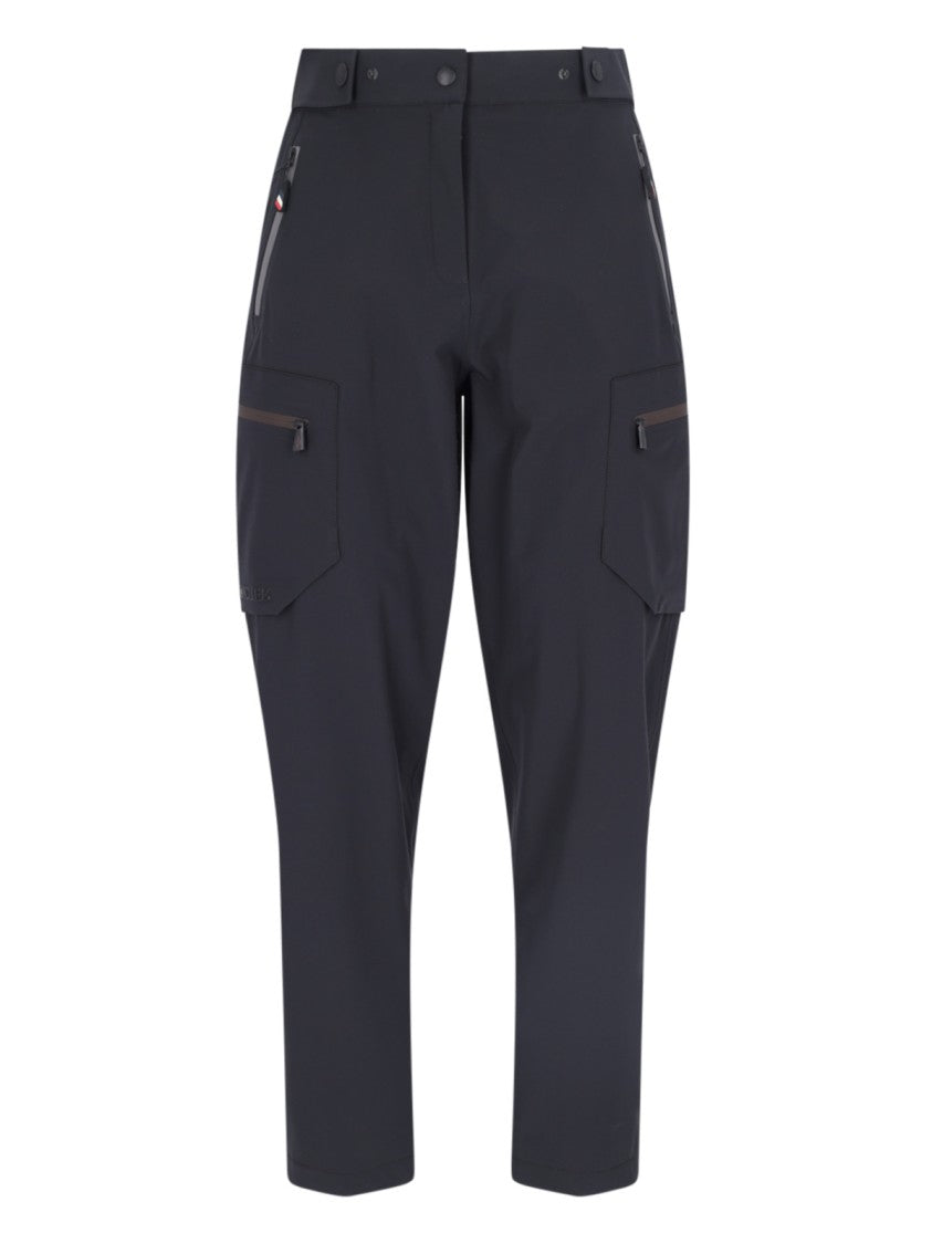 Moncler Grenoble Wide Multi-Pocket Trousers In Black Stretch Nylon