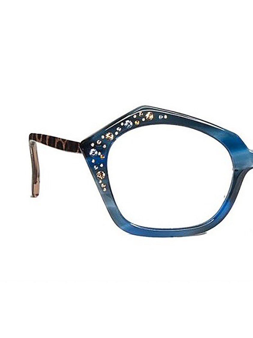 Francis Klein Blue Vienne Bold Geometric Frames