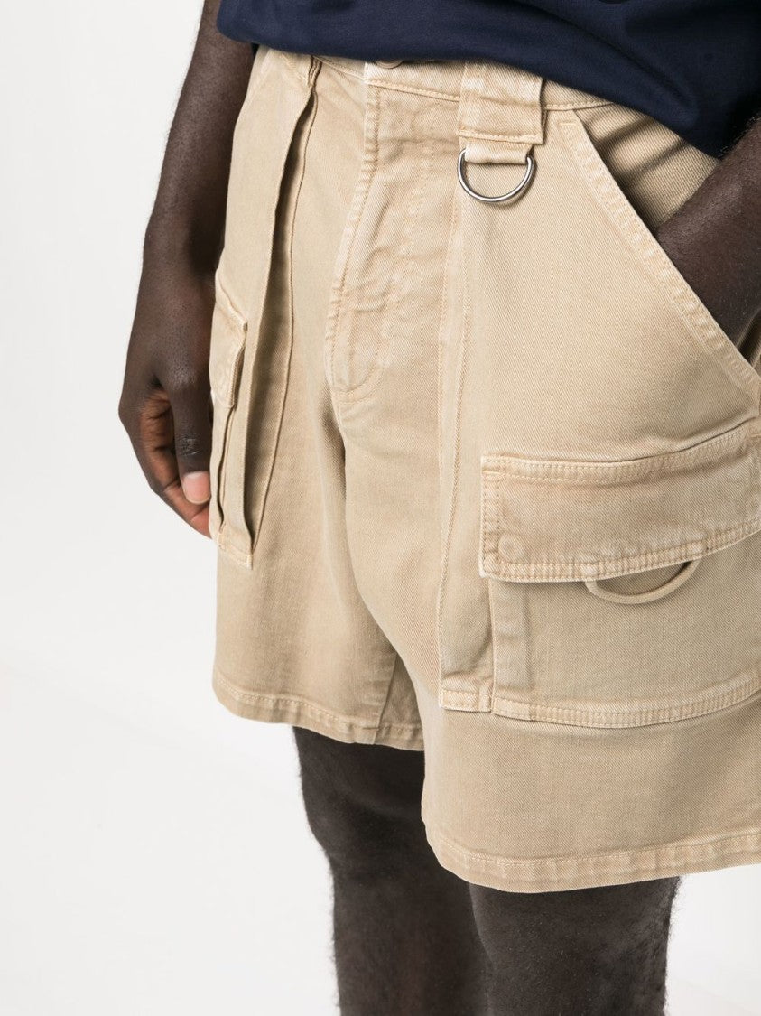 Moschino Ecru Cotton Cargo Shorts