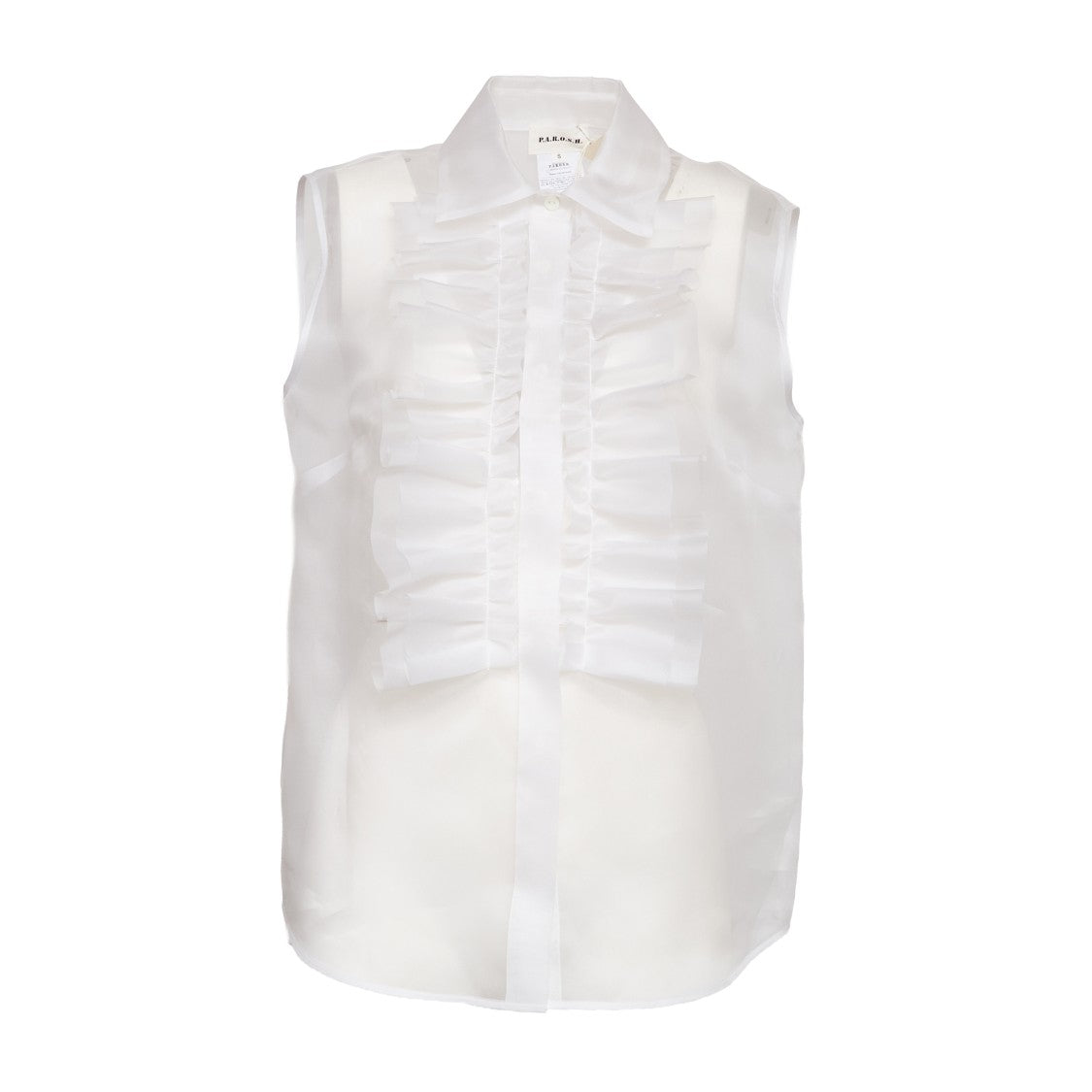 Parosh Shake Organza Sleeveless Shirt