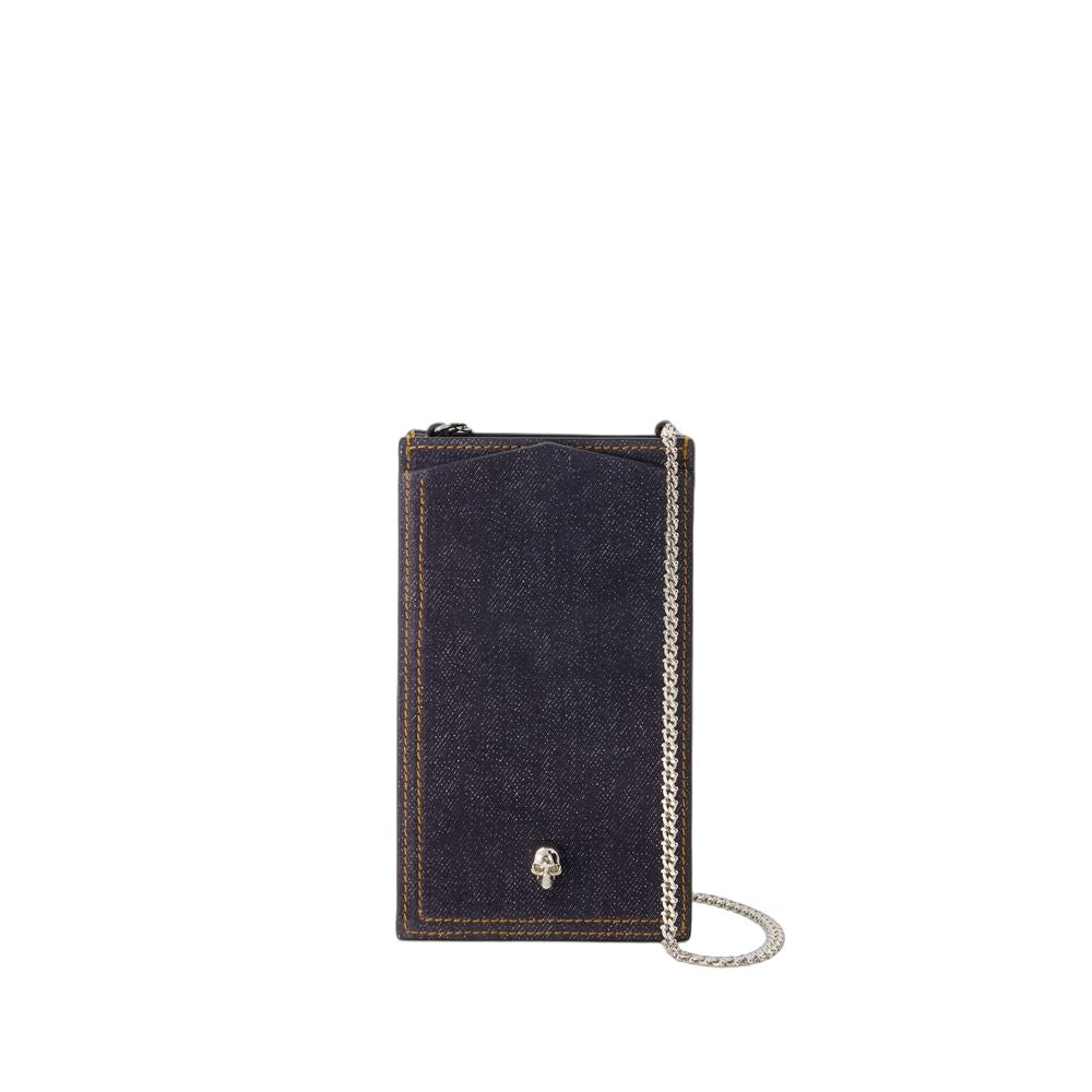 Alexander Mcqueen Skull Phone Case - Leather - Denim