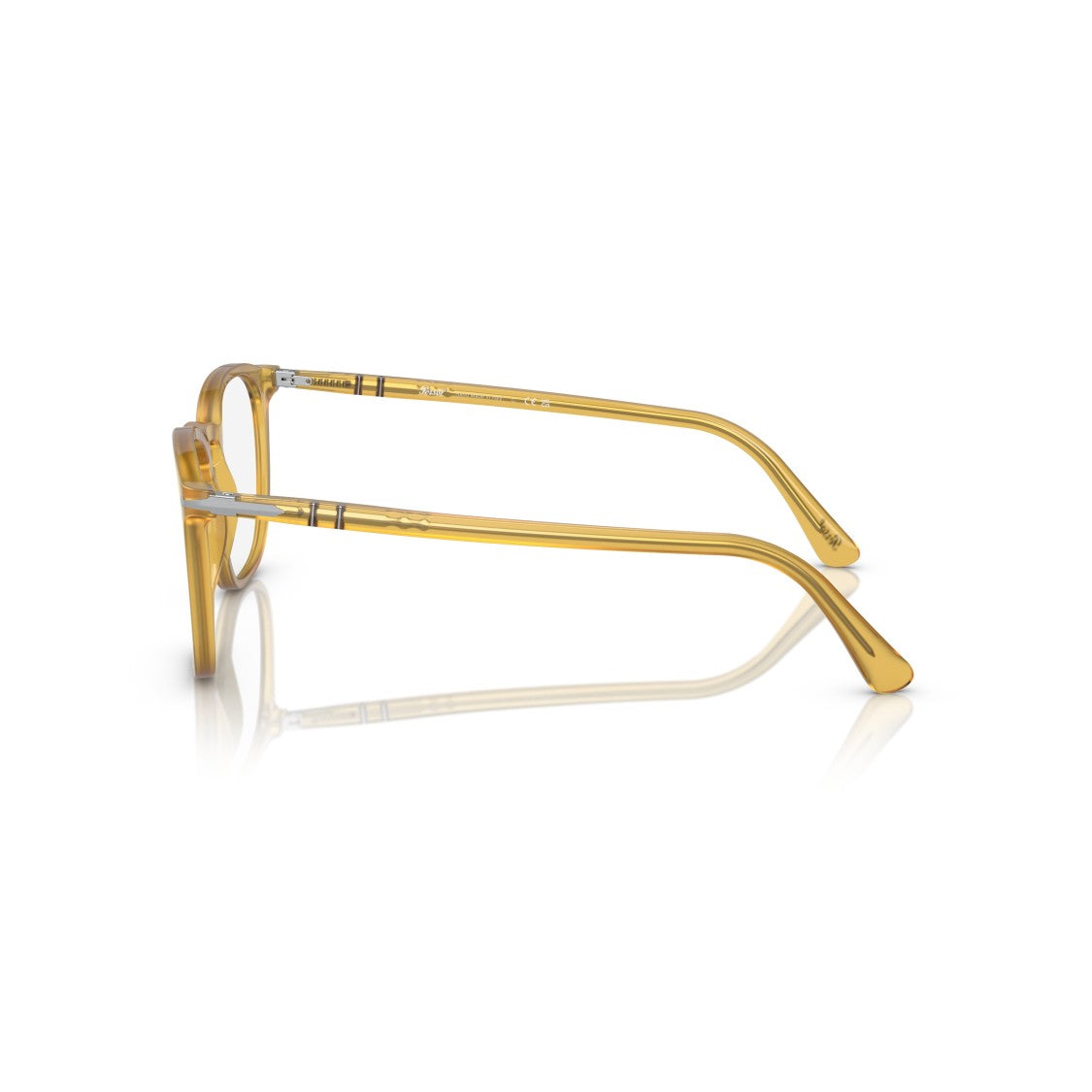 Persol 0Po3318v Translucent Amber Acetate Eyeglasses With Keyhole Bridge