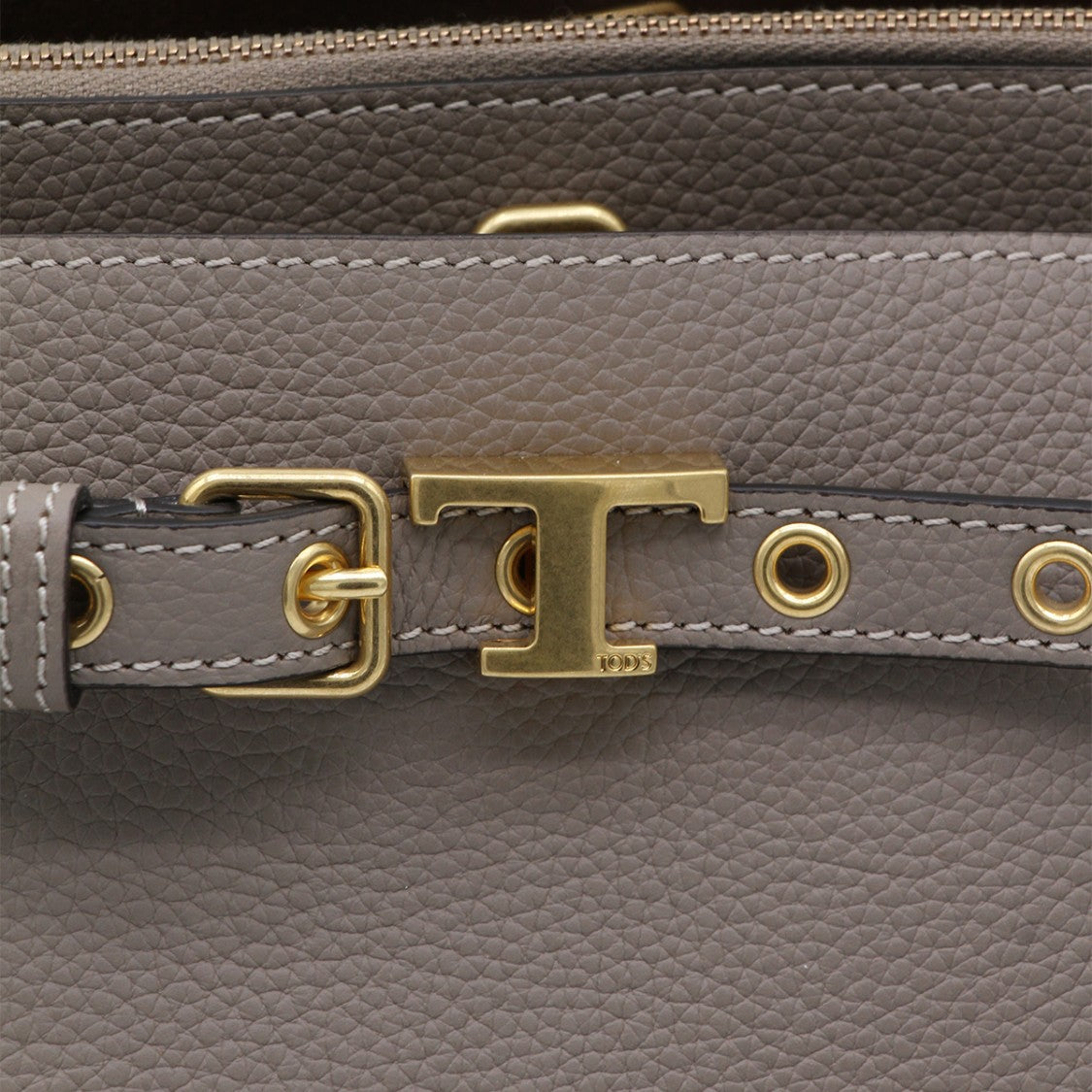 Tod's Grey Leather Handbag With T Hardware