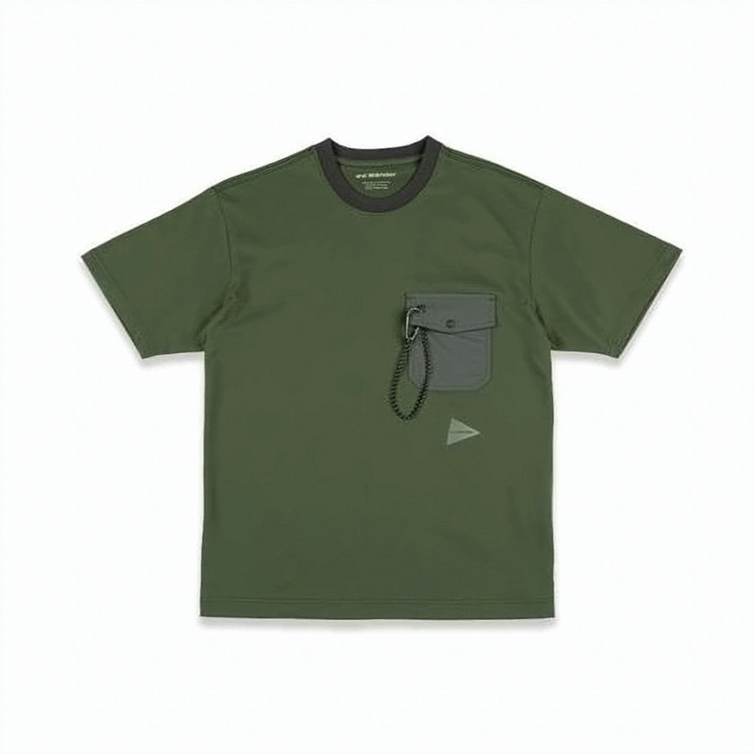 And Wander Solid Olive Green Short-Sleeved T-Shirt