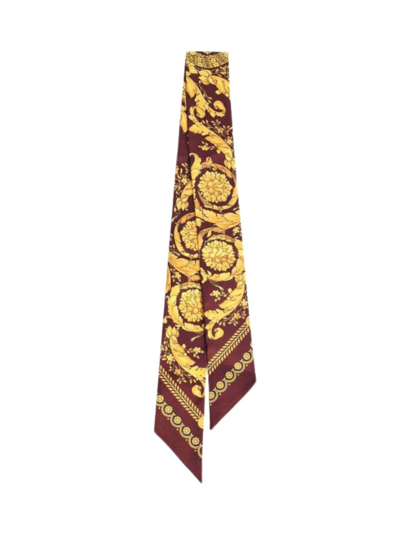 Versace Gold All-Over Print Silk Scarf