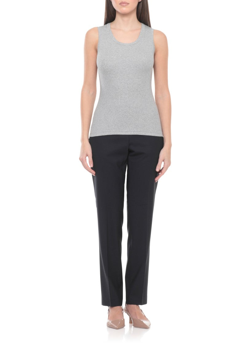 Panicale Grey Bright Point Cotton Tank Top