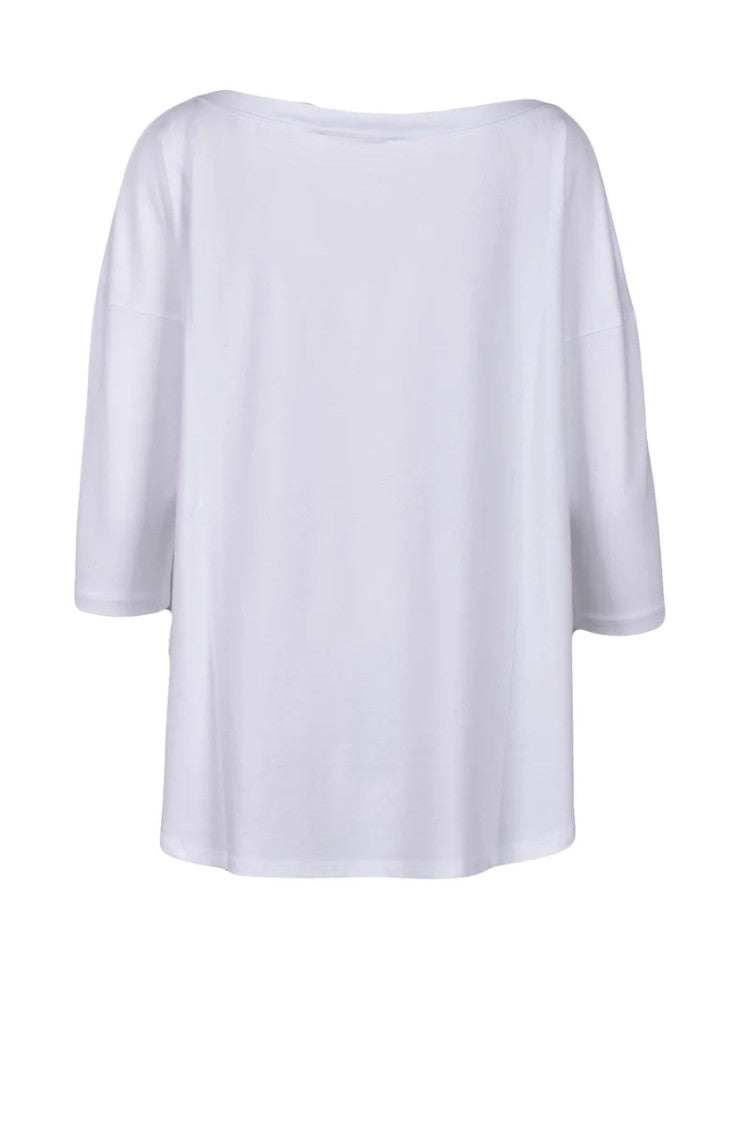 Wild Cashmere White Cashmere-Blend Relaxed T-Shirt