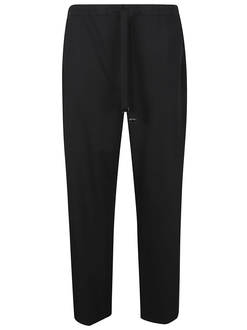 Max Mara Cropped Black Pants With Straight Cut