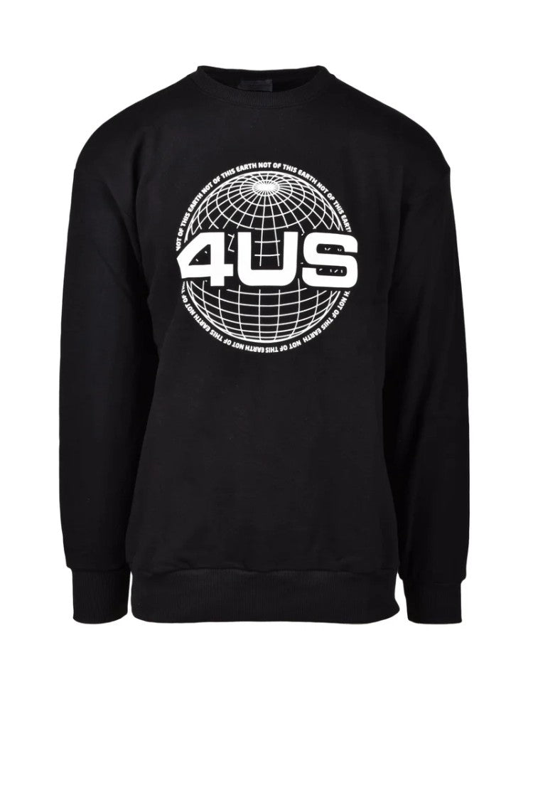 Paciotti 4Us Black Graphic Cotton Sweatshirt
