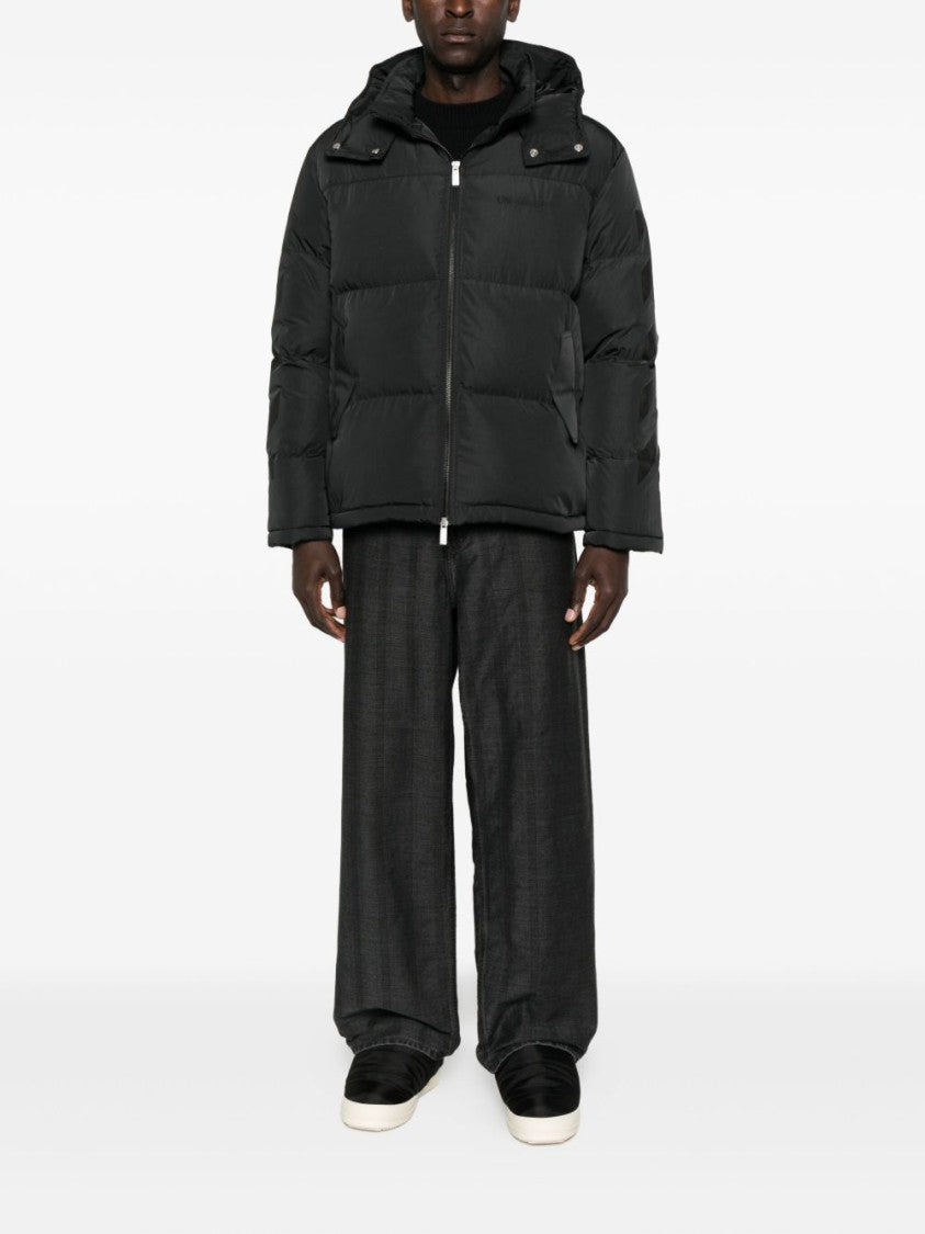 Off-White Boxy Black Puffer Jacket With Hood
