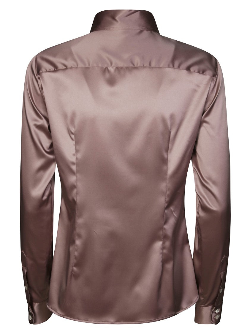 Friedman Satin-Finish White Shirt With Classic Collar