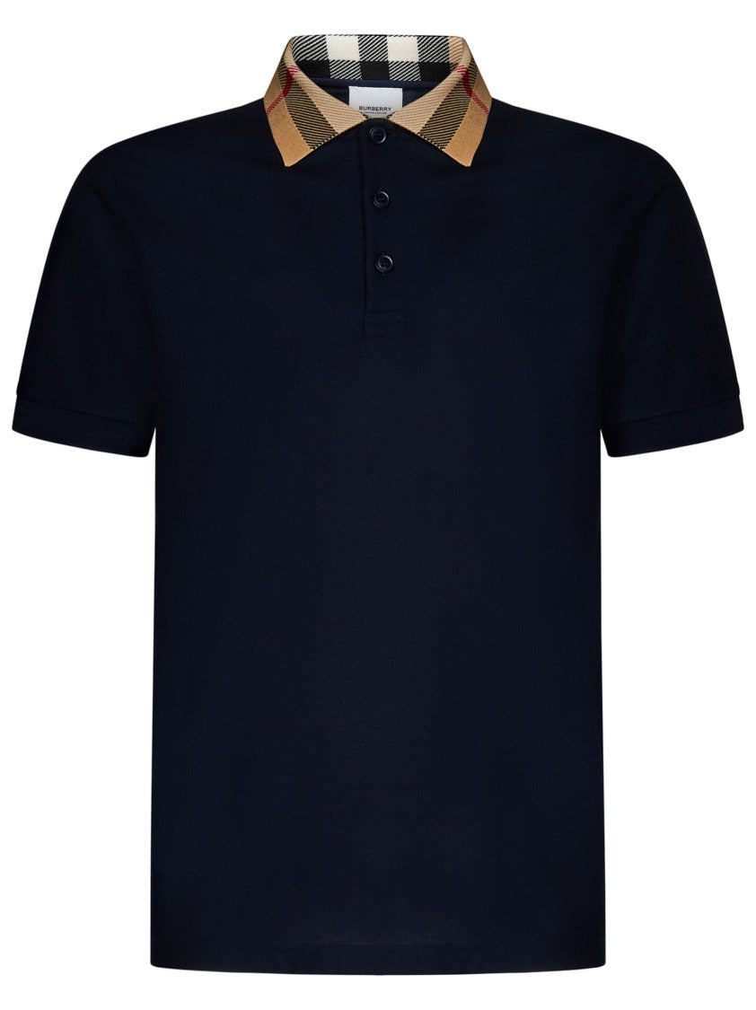Burberry Short-Sleeved Smoked Navy Cotton Piqué Polo Shirt
