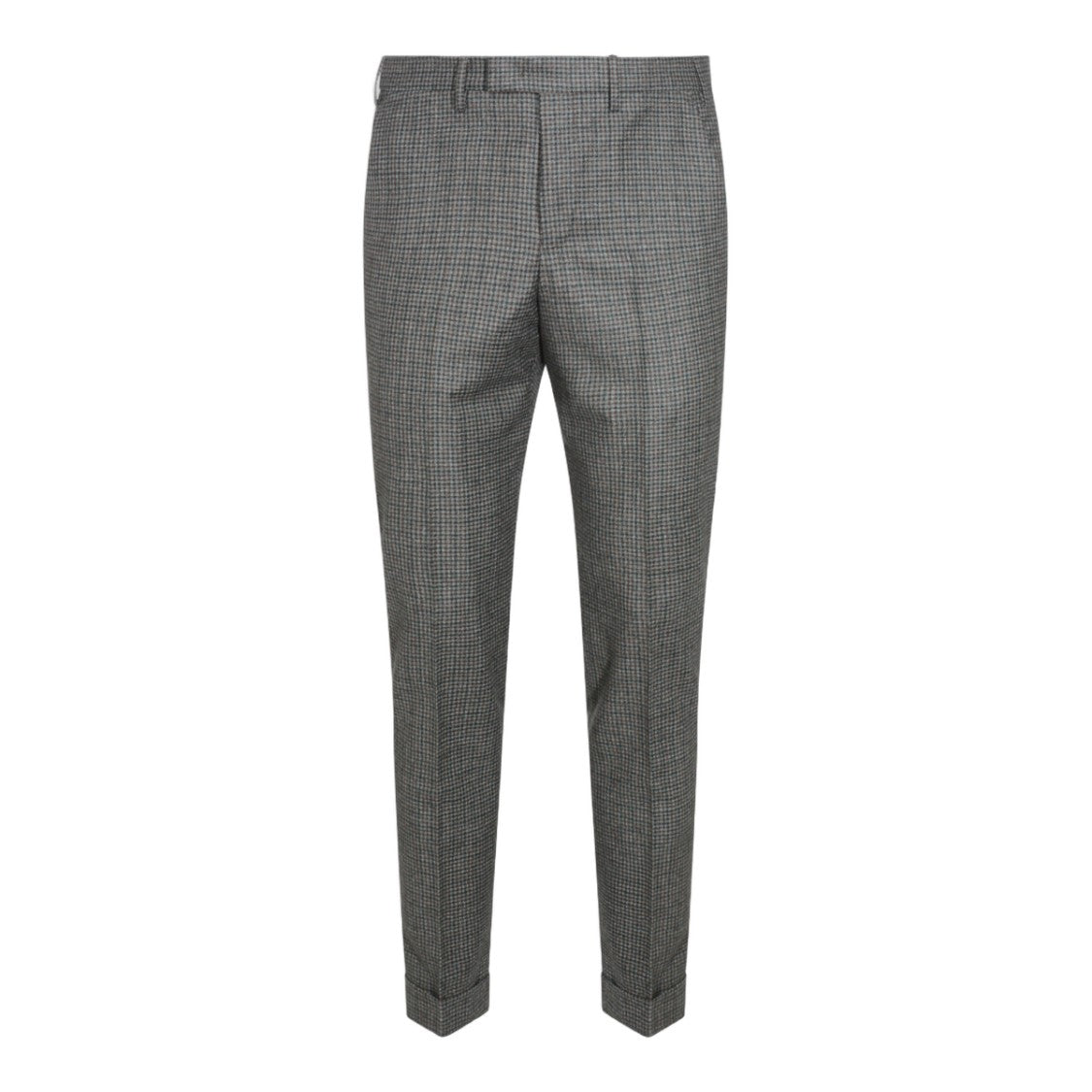 Pt Torino Slim Fit Checkered Trousers With Tailored Design