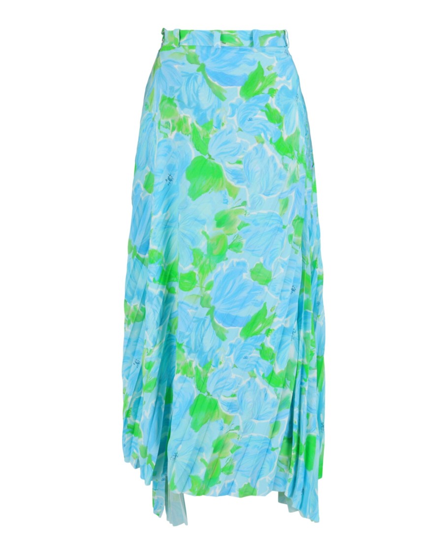 Balenciaga Dynasty Floral-Print Pleated Skirt