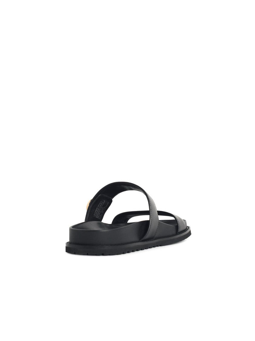 Tory Burch 'Romy Sport' Black Leather Slippers