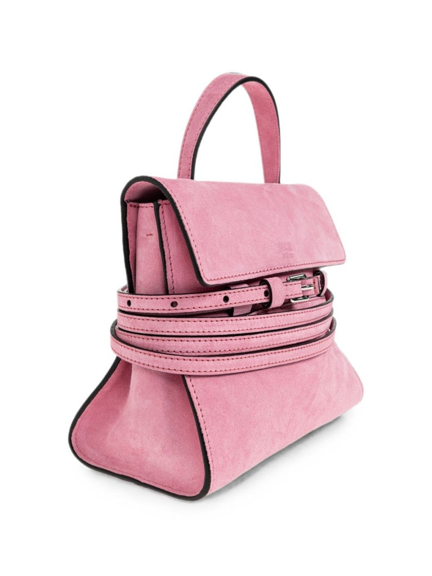 Moschino Pastel Pink Structured Handbag With Embossed Logo