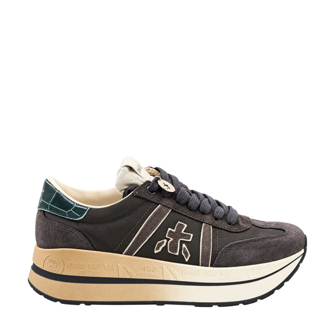 Premiata Chunky Platform Multi-Material Sneakers