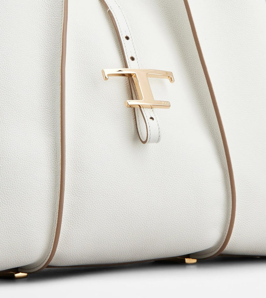 Tod's White Tsb Shopping Pend. T Medium Bag
