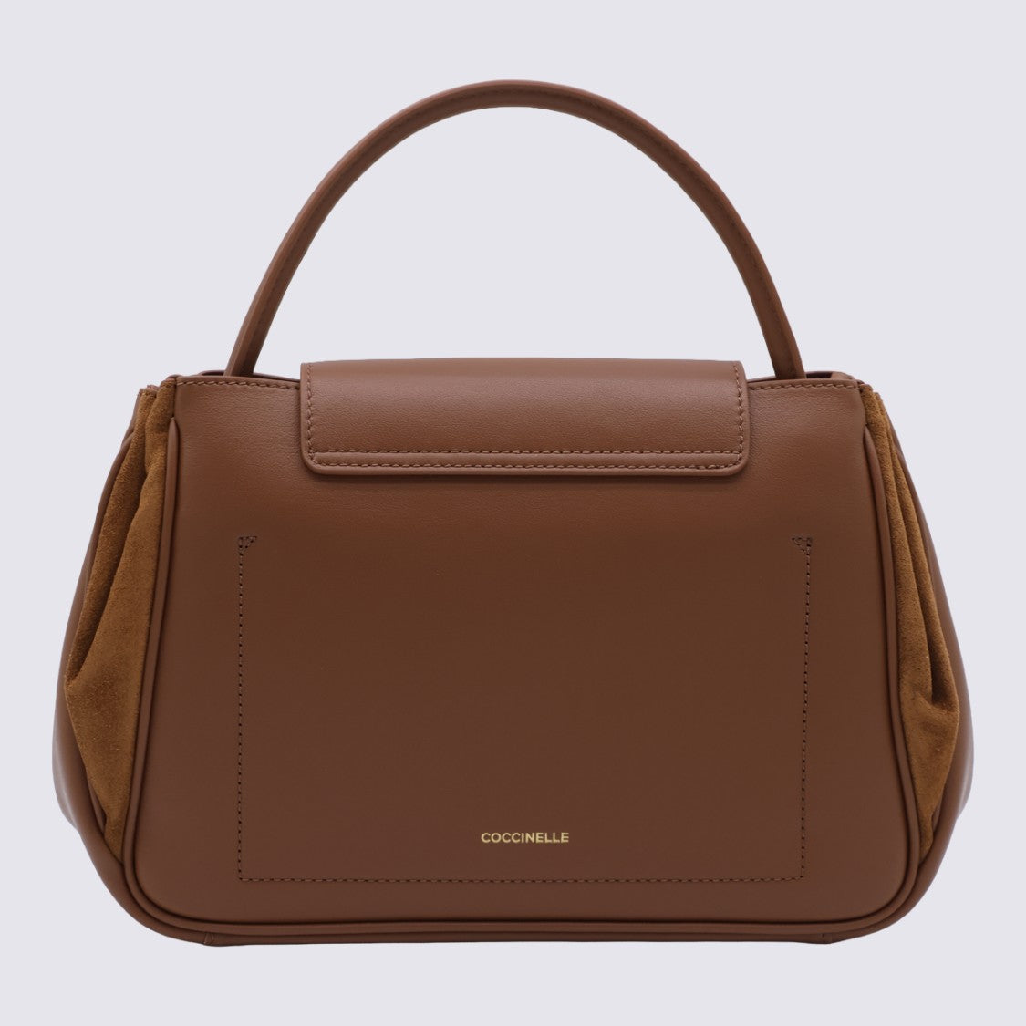 Coccinelle Structured Leather Handbag With Suede Side Panels