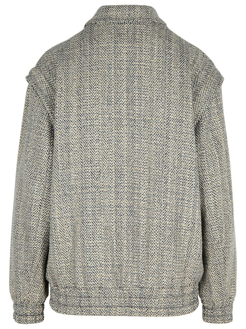 Golden Goose Grey Wool Blend Bomber Jacket